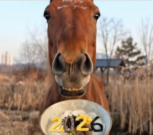 국립세종수목원에 붉은 말이 드리는 새해 떡국!